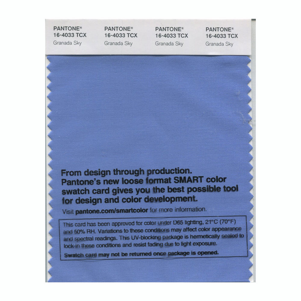 Pantone Cotton Swatch 16-4033 Granada Sky