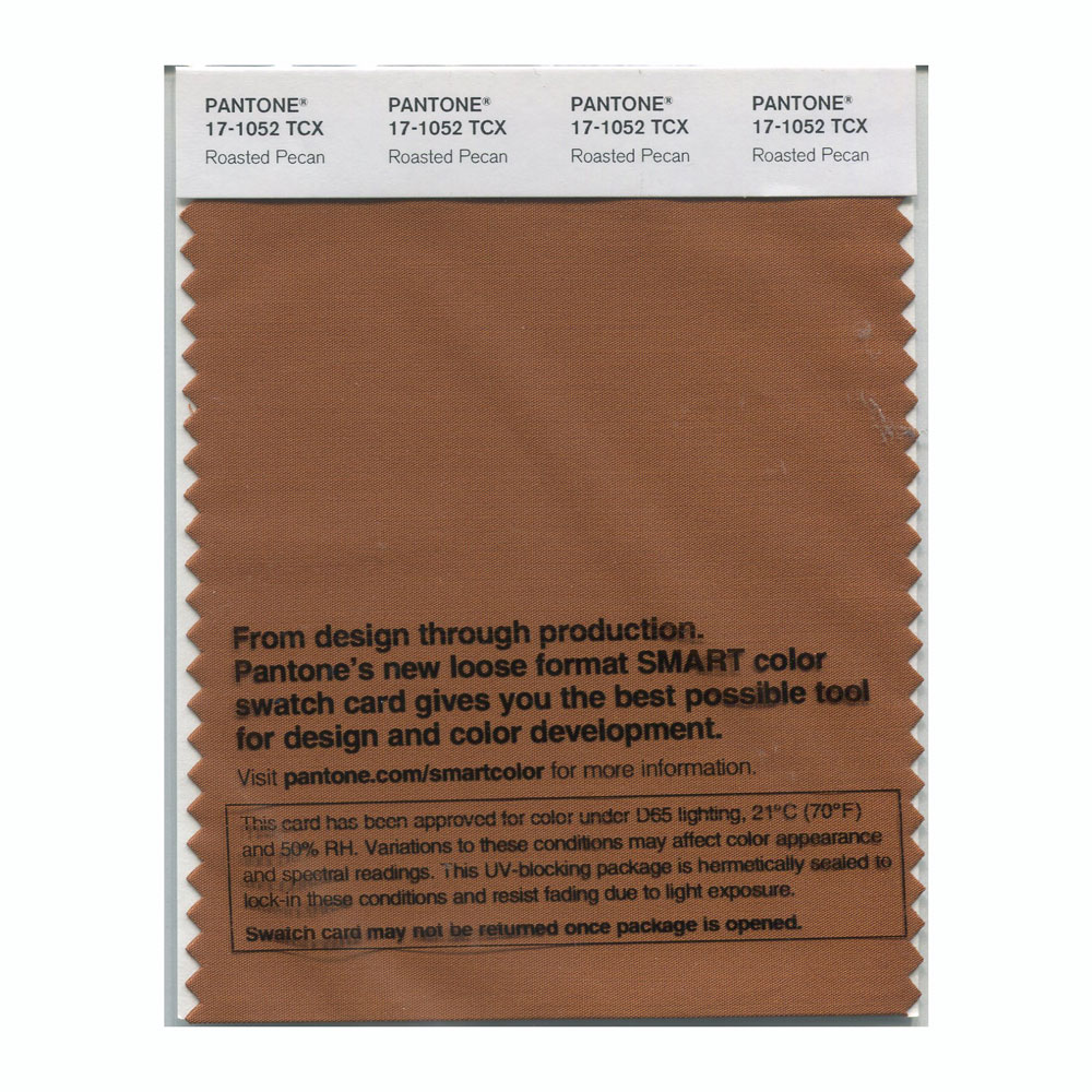 Pantone Cotton Swatch 17-1052 Roasted Pecan