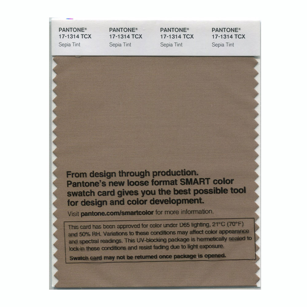 Pantone Cotton Swatch 17-1314 Sepia Tint