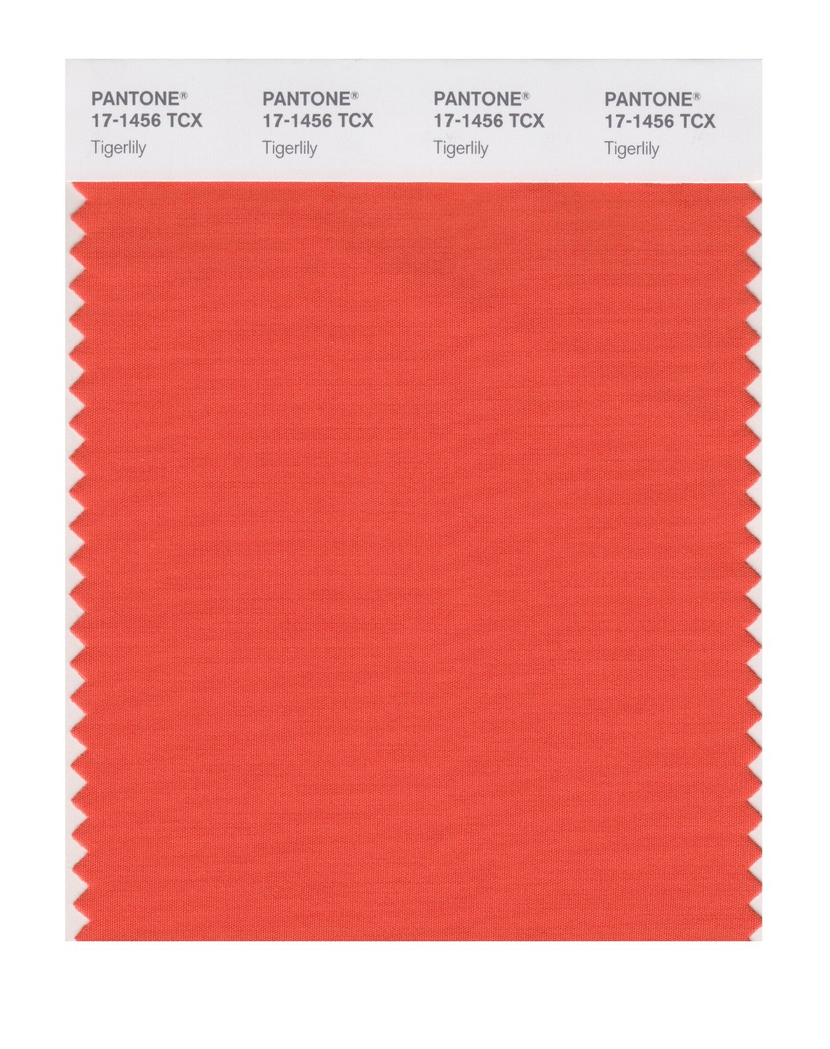 Pantone Cotton Swatch 17-1456 Tigerlily