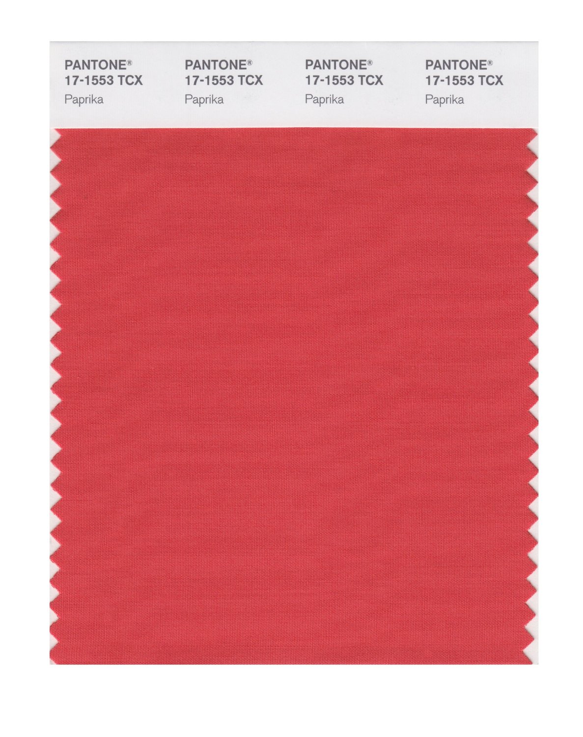 Pantone Cotton Swatch 17-1553 Paprika