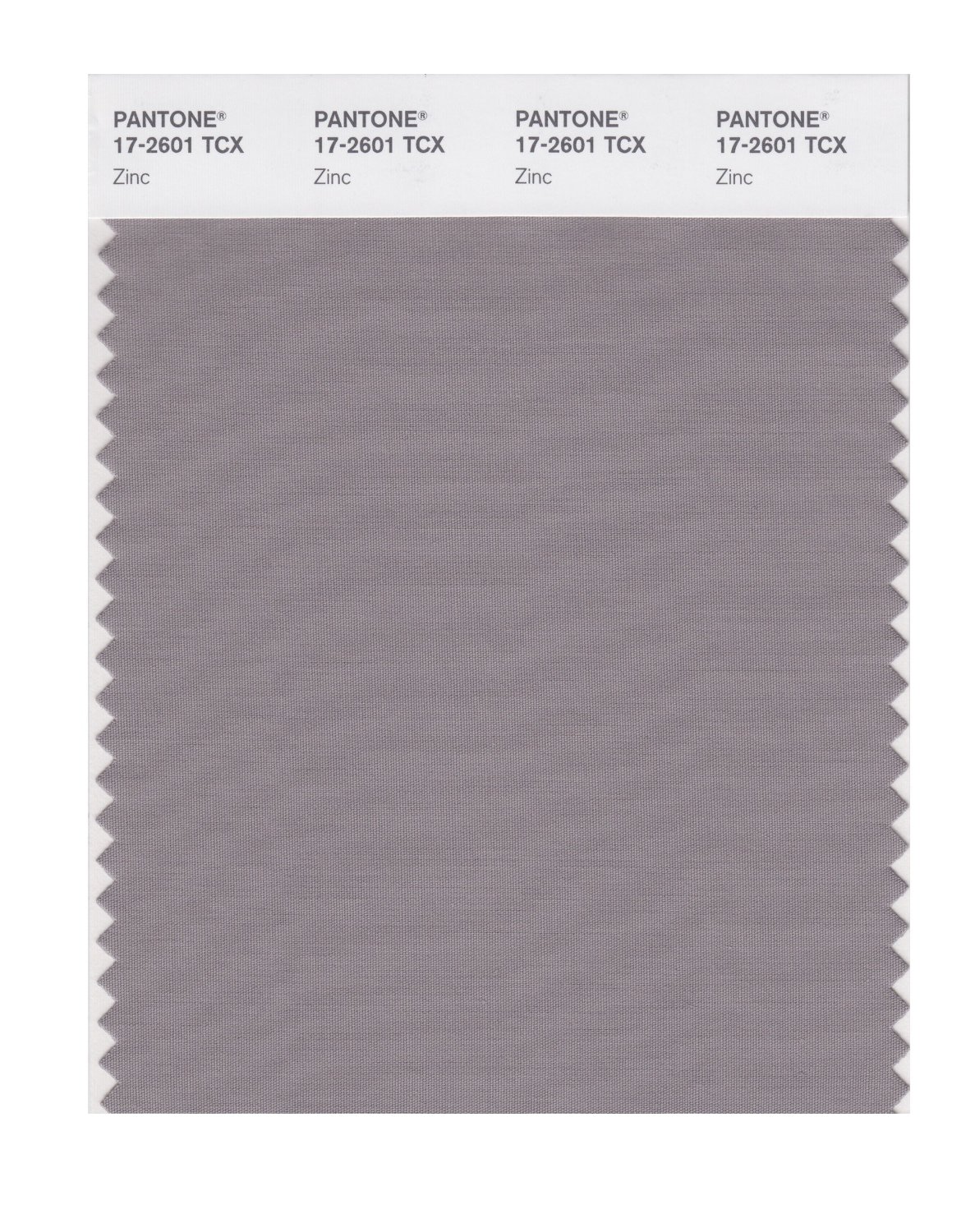 Pantone Cotton Swatch 17-2601 Zinc