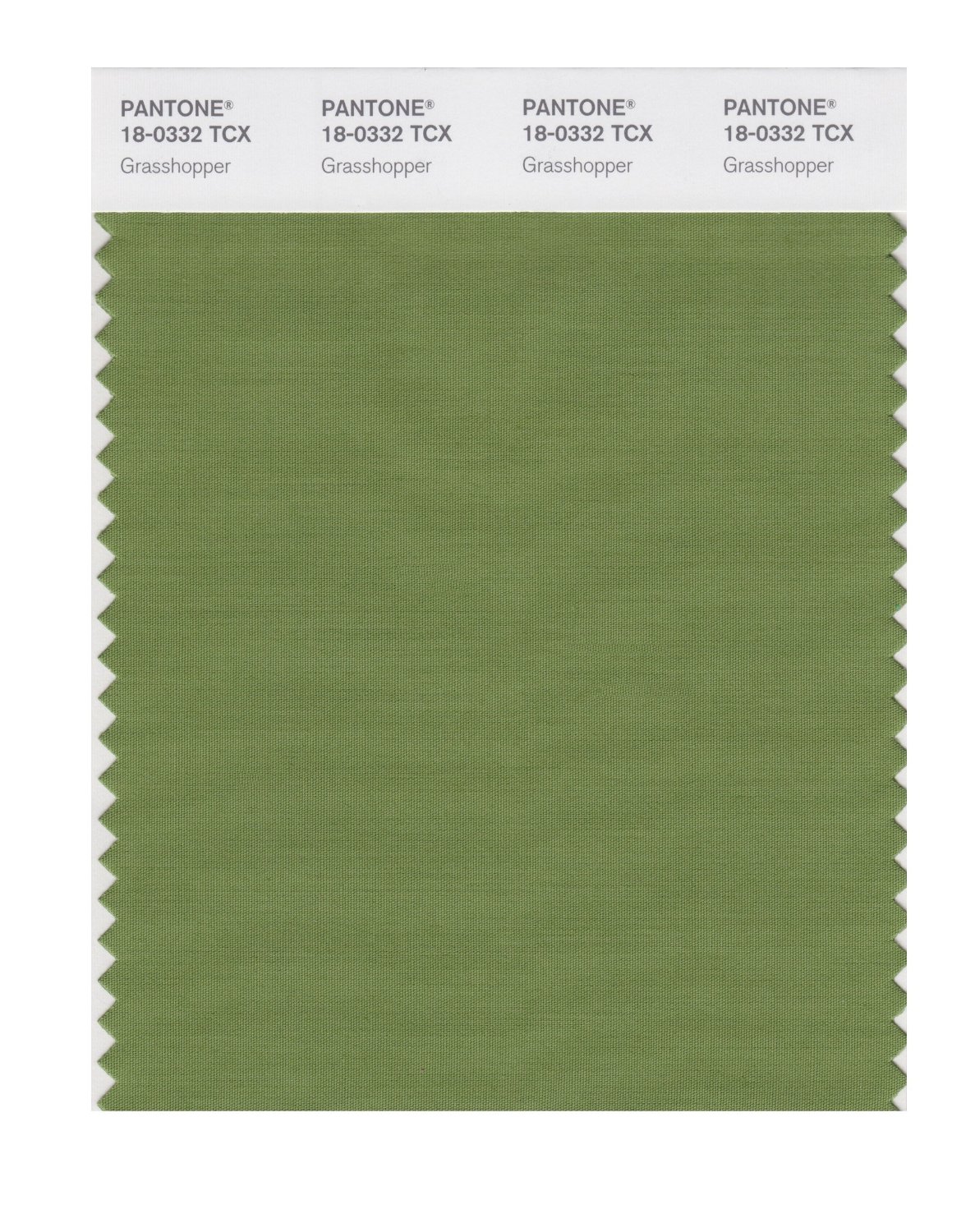 Pantone Cotton Swatch 18-0332 Grasshopper