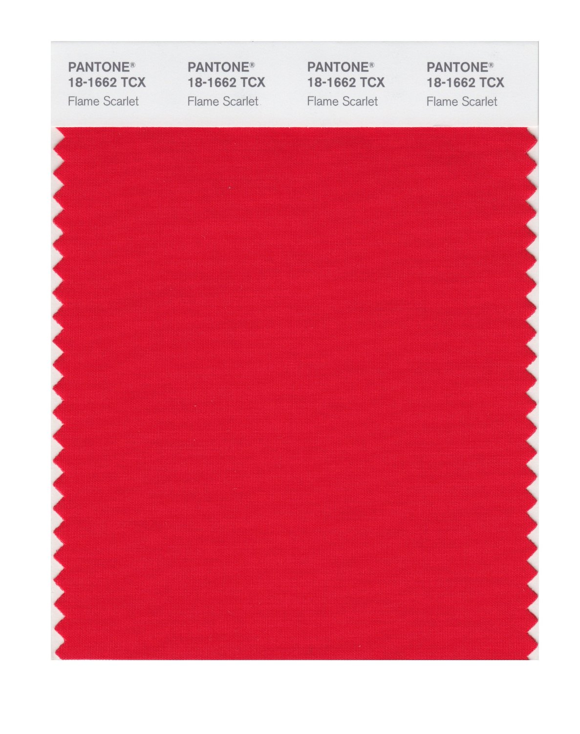 Pantone Cotton Swatch 18-1662 Flame Scarlet