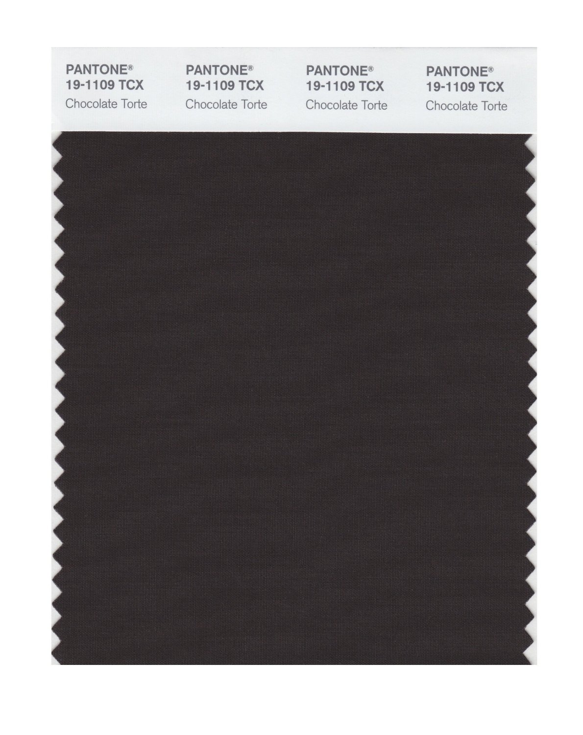 Pantone Cotton Swatch 19-1109 Chocolate Torte