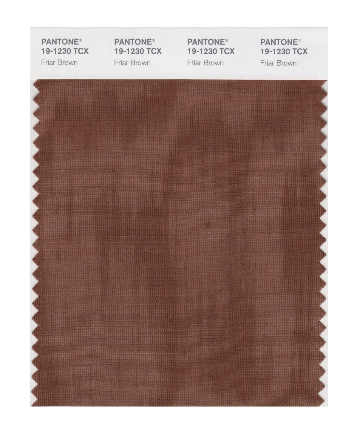 Pantone Cotton Swatch 19-1230 Friar Brown