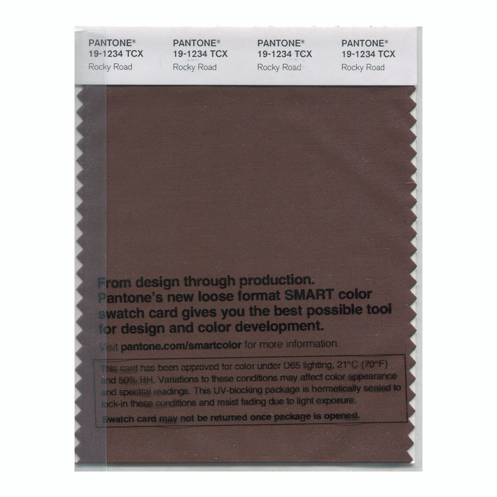 Pantone Cotton Swatch 19-1234 Rocky Road