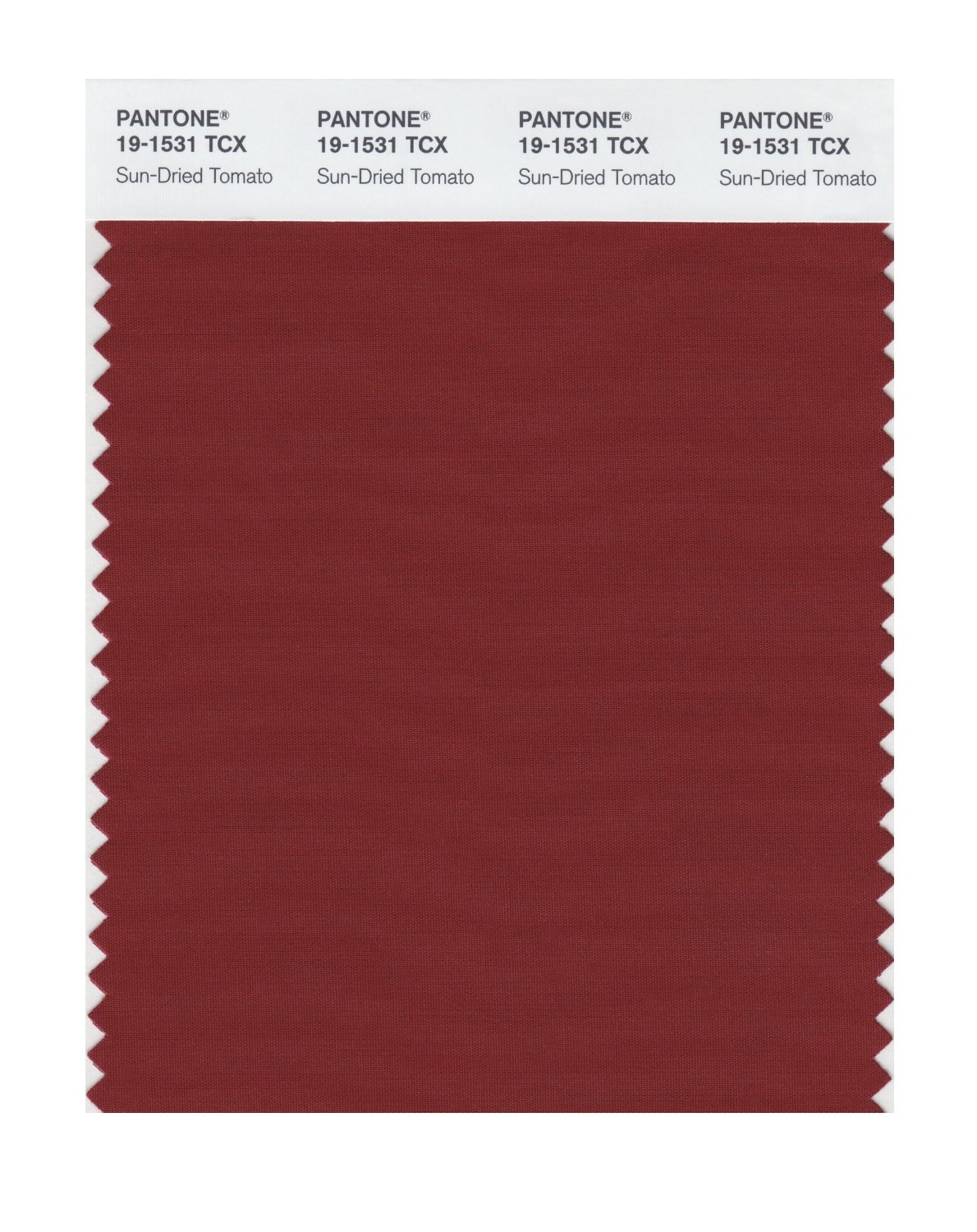 Pantone Cotton Swatch 19-1531 Sun-Dried Tomat