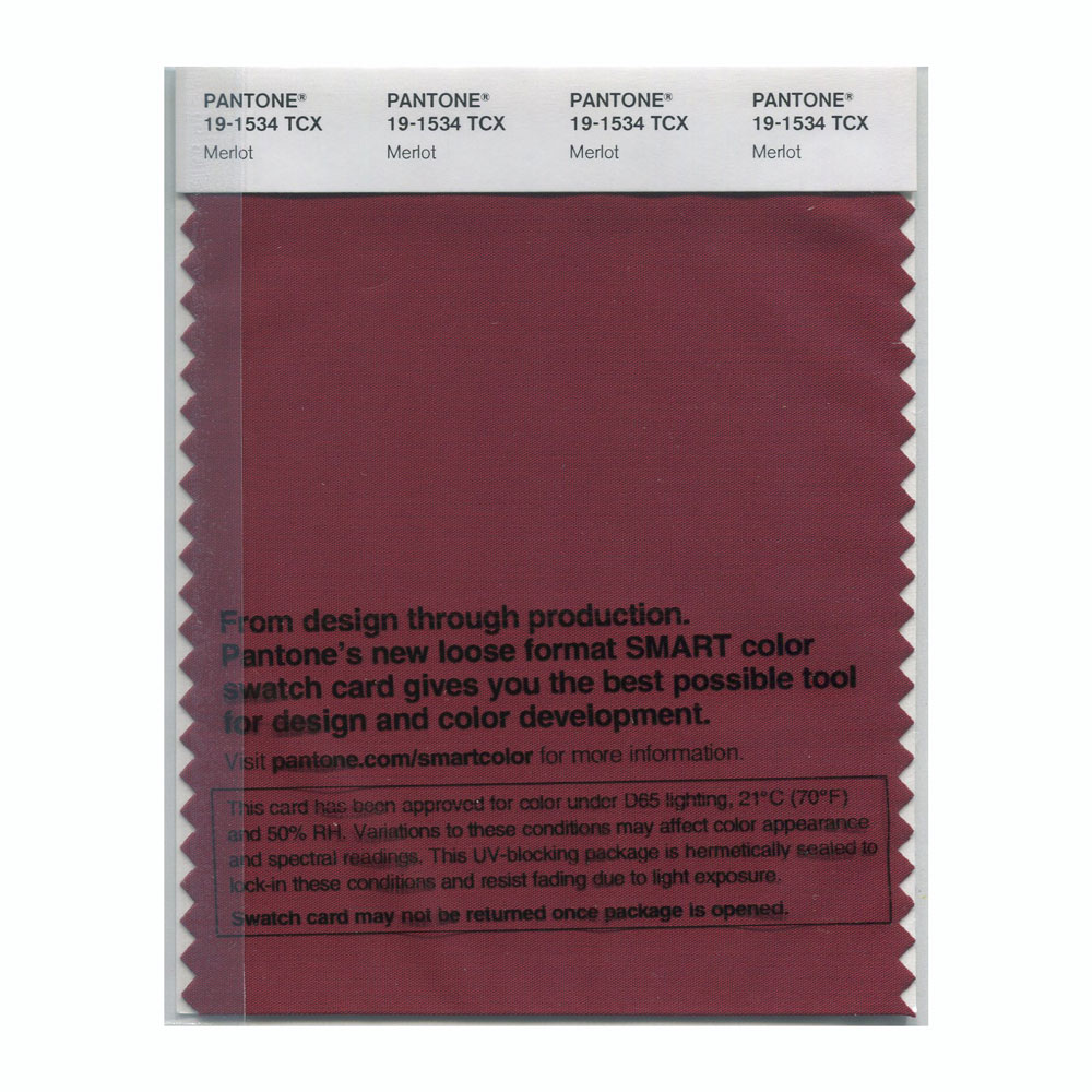 Pantone Cotton Swatch 19-1534 Merlot