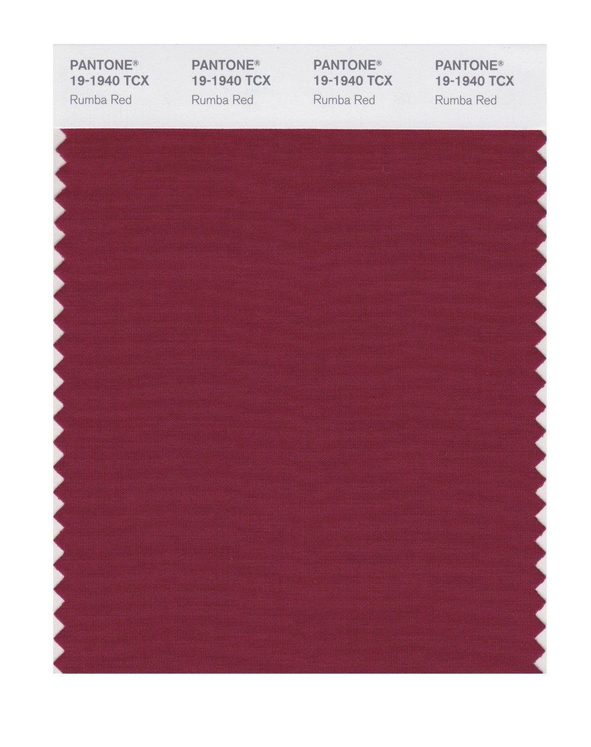 Pantone Cotton Swatch 19-1940 Rumba Red