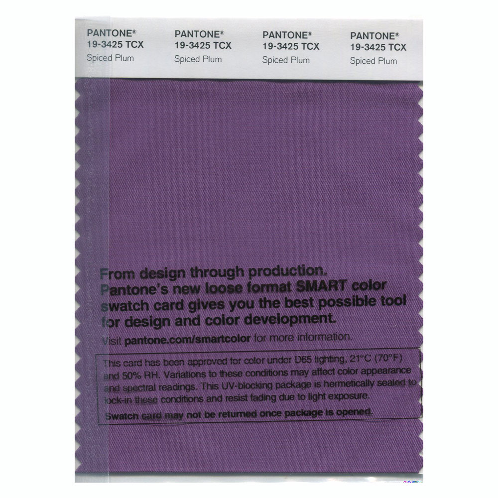 Pantone Cotton Swatch 19-3425 Spiced Plum