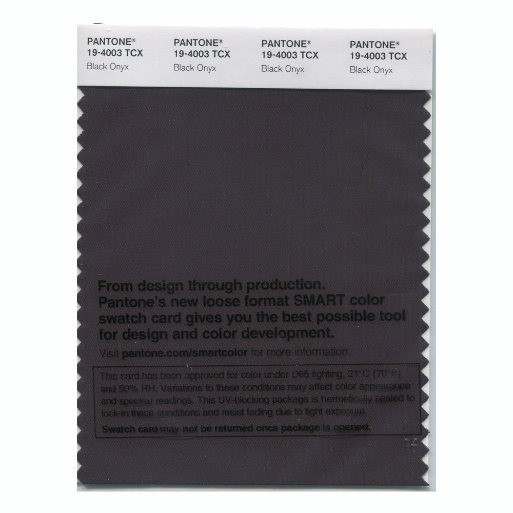 Pantone Cotton Swatch 19-4003 Black Onyx