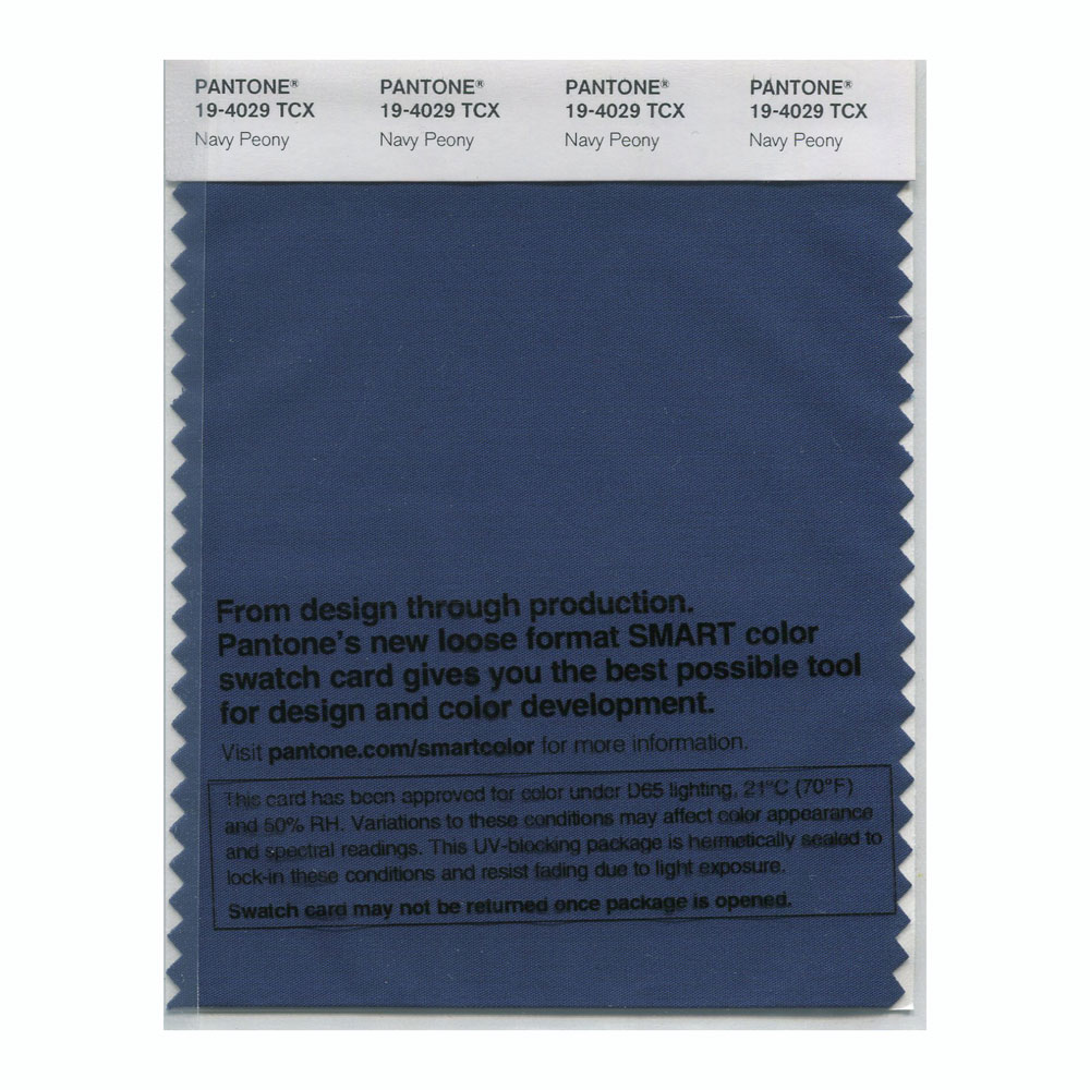 Pantone Cotton Swatch 19-4029 Navy Peony