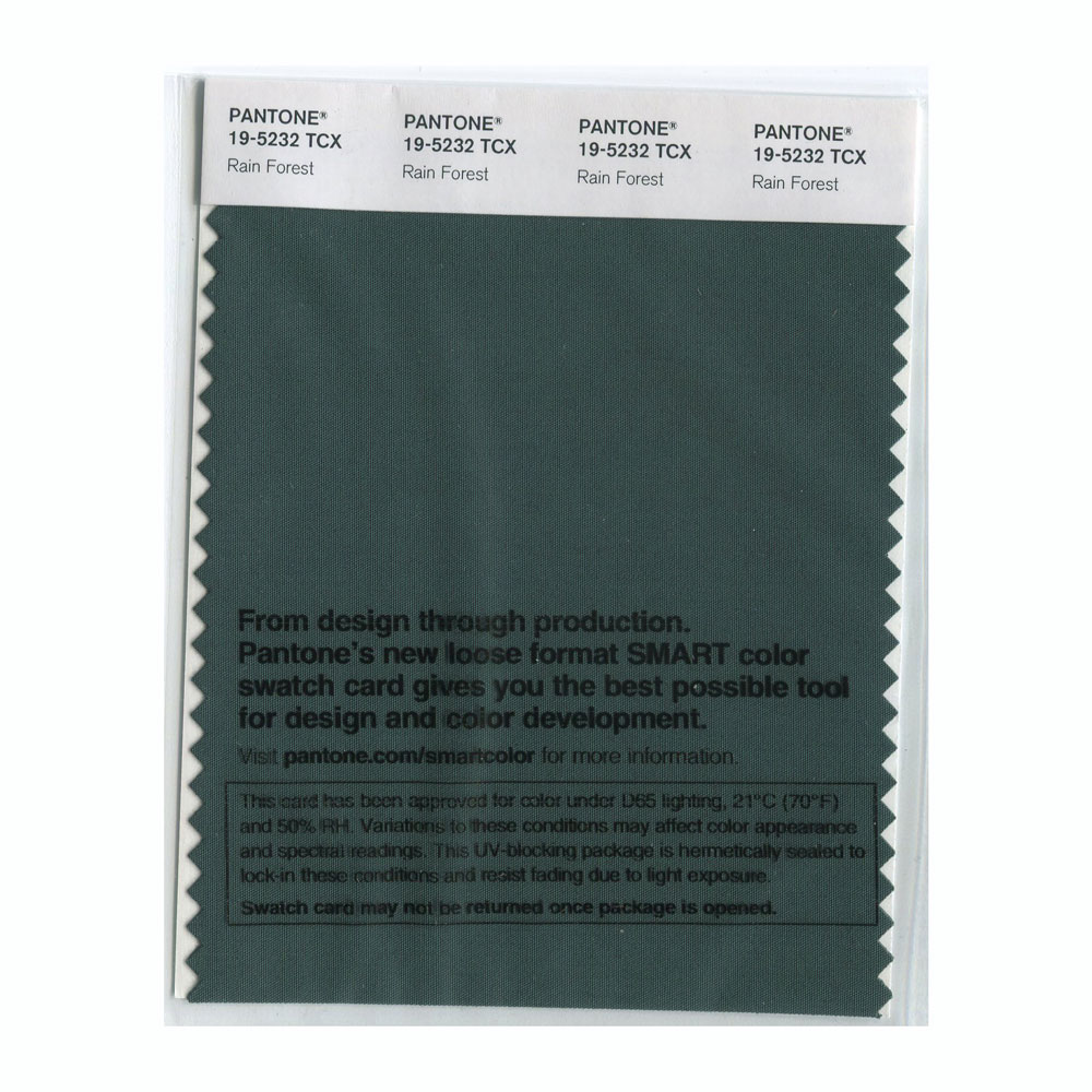 Pantone Cotton Swatch 19-5232 Rain Forest