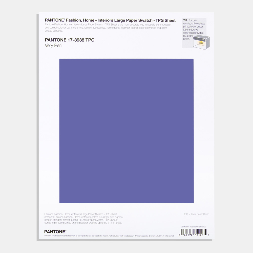 Pantone TPG Sheet 17-3938 Very Peri