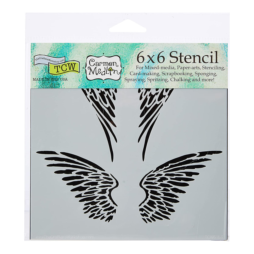 Stencil 6in x 6in Angel Wings