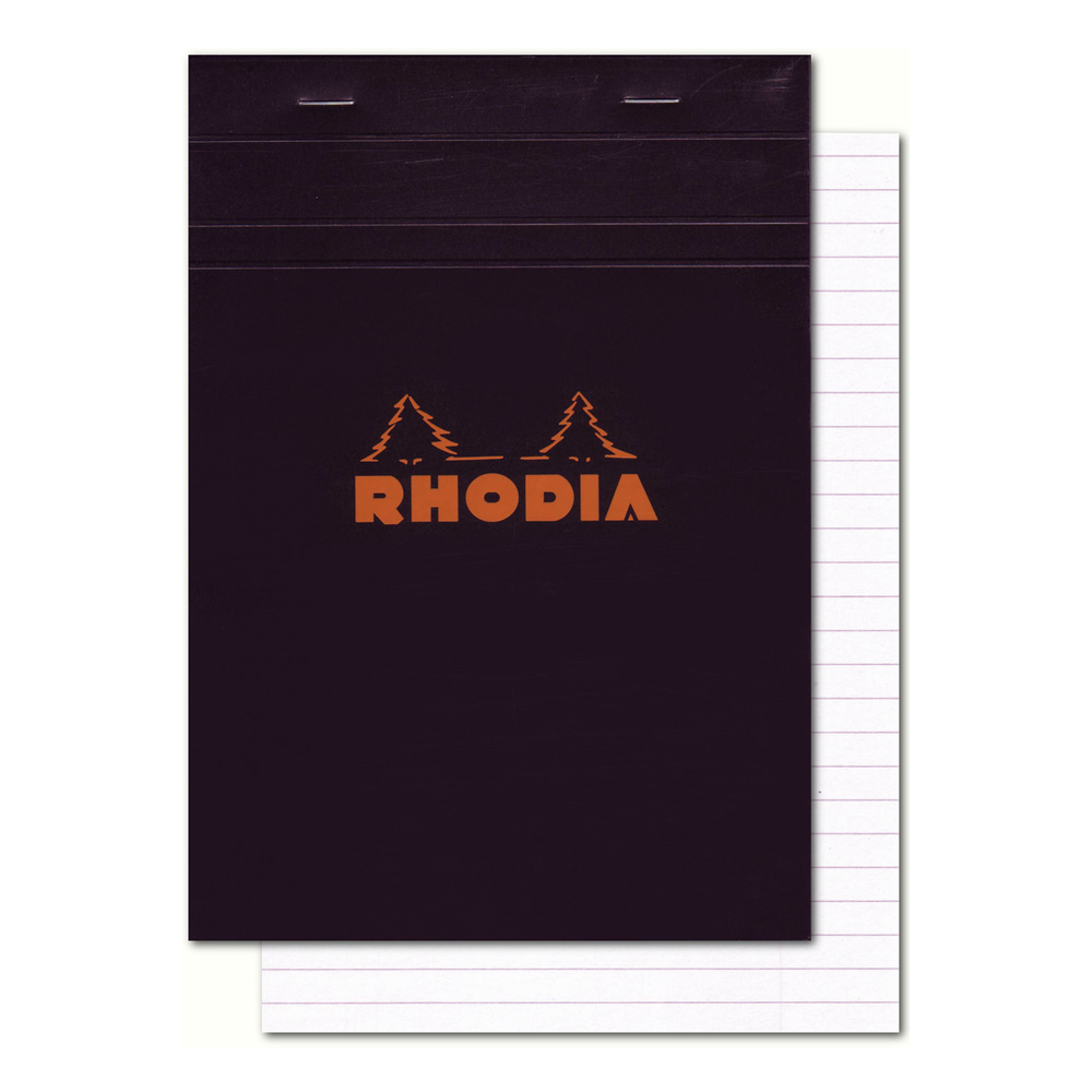 Rhodia Classic Black Notepad 4.38X6.38 Lined