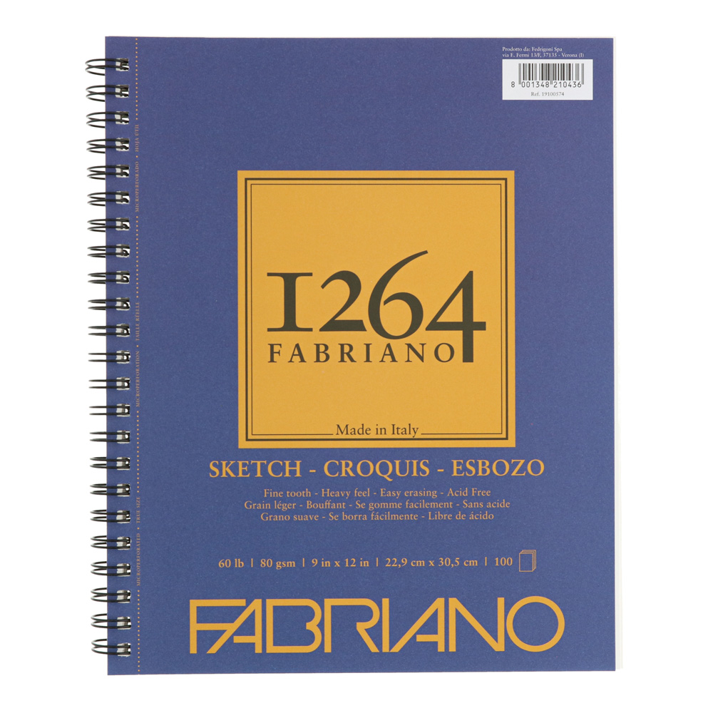 Fabriano 1264 Sketch Pad Spiral 9x12 P 100sh