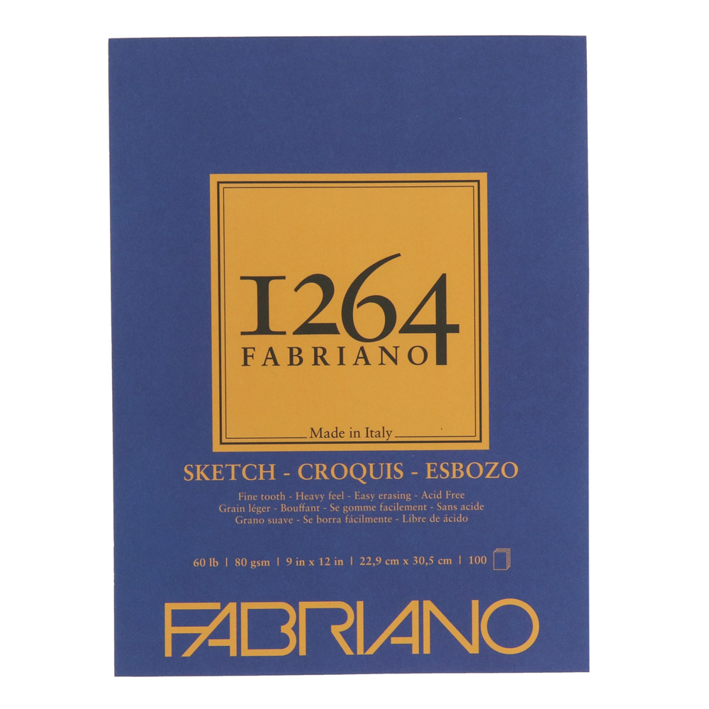 Fabriano 1264 Sketch Pad Glue 9x12 100sh