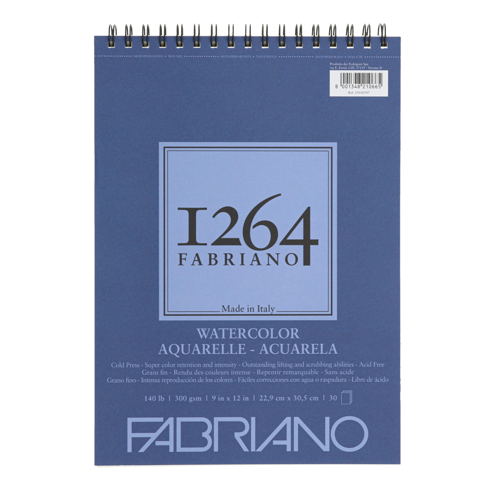 Fabriano 1264 WC Pad Spiral CP 140lb 9x12