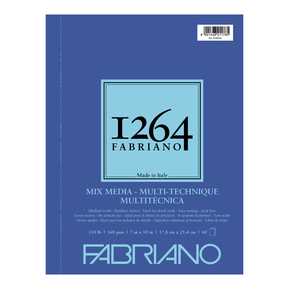 Fabriano 1264 Mixed Md Pad Spiral 110lb 7x10