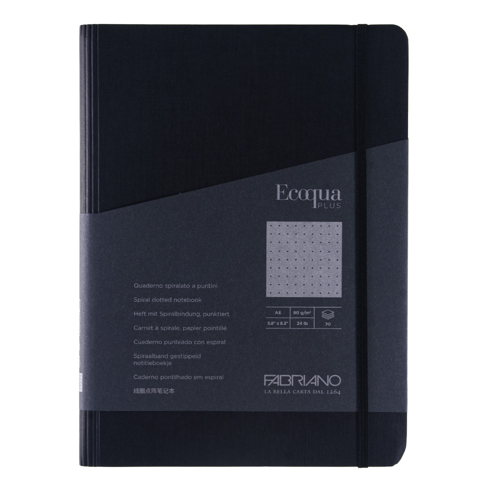 Ecoqua Plus Hidden Spiral Dot A5 Black