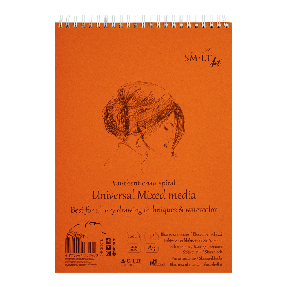 SMLT Authentic Spiral Mixed Media Pad A3