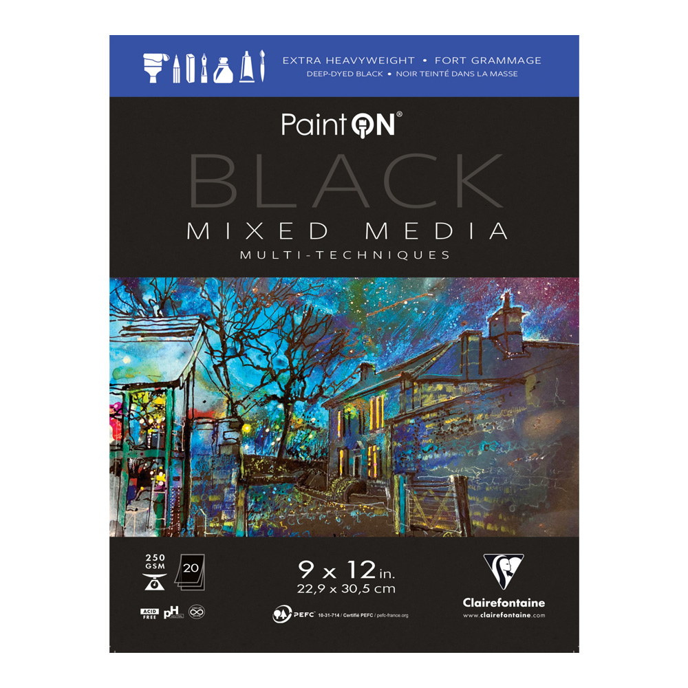 PaintOn Mixed Media Pad 9X12 Black