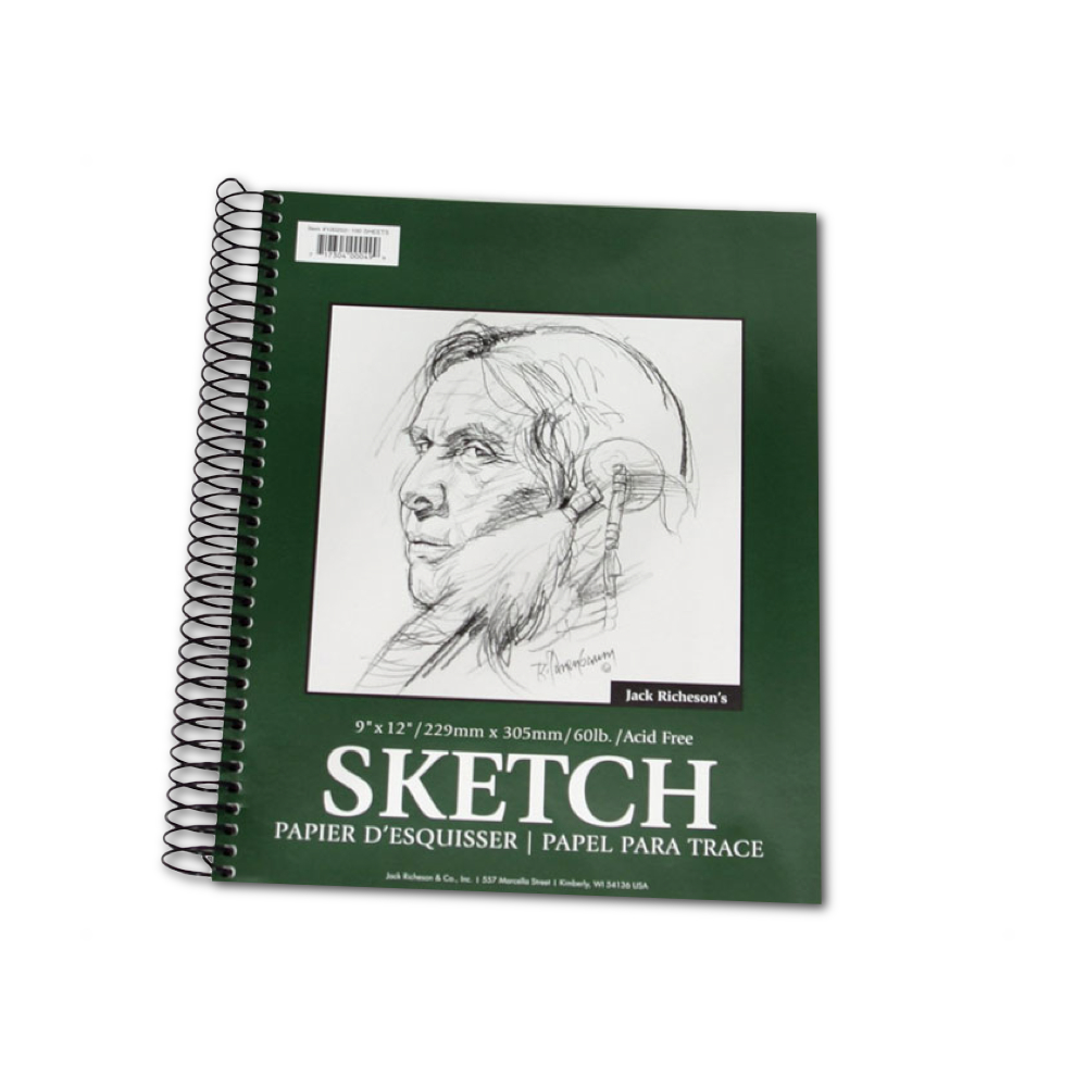 Richeson Spiral Sketch Pad 9X12 60Lb 100/Shts