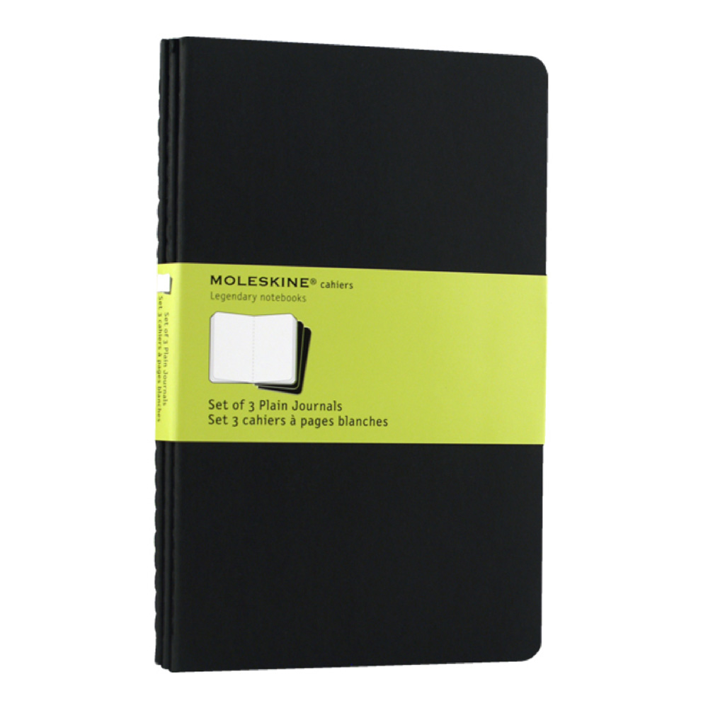 Moleskine Large Cahier Plain Black Set/3