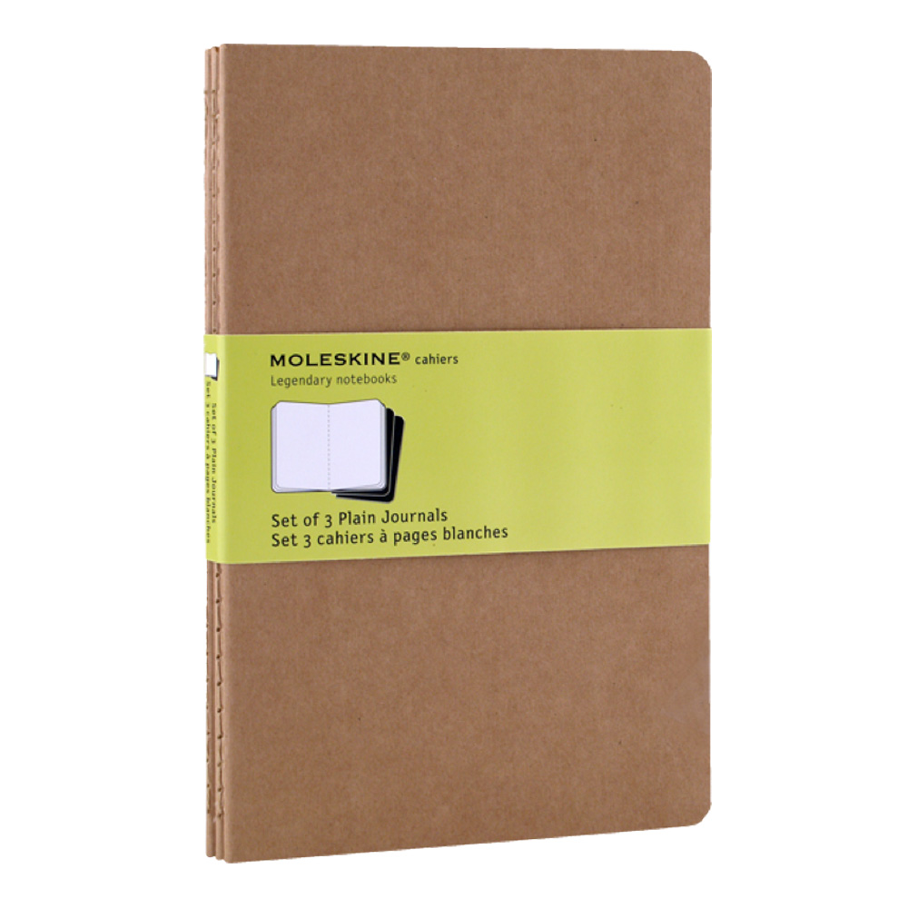 Moleskine Large Cahier Plain Kraft Set/3