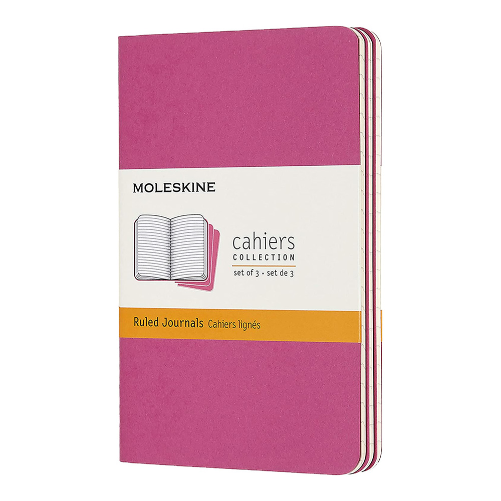 Moleskine Pocket Cahier Lined Pink Set/3