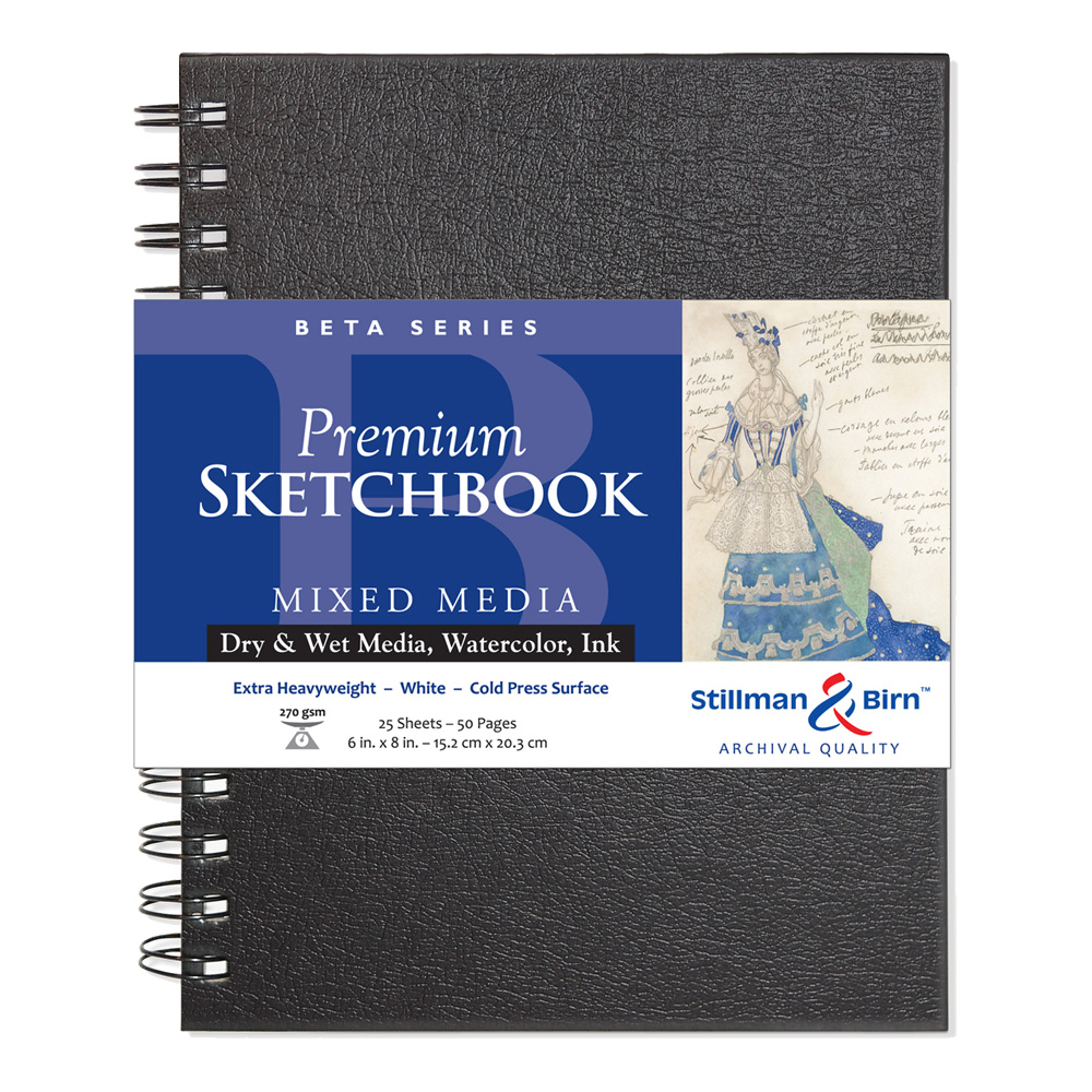 Sketchbook for Drawing and Mixed Media - Brushed Metal Blue