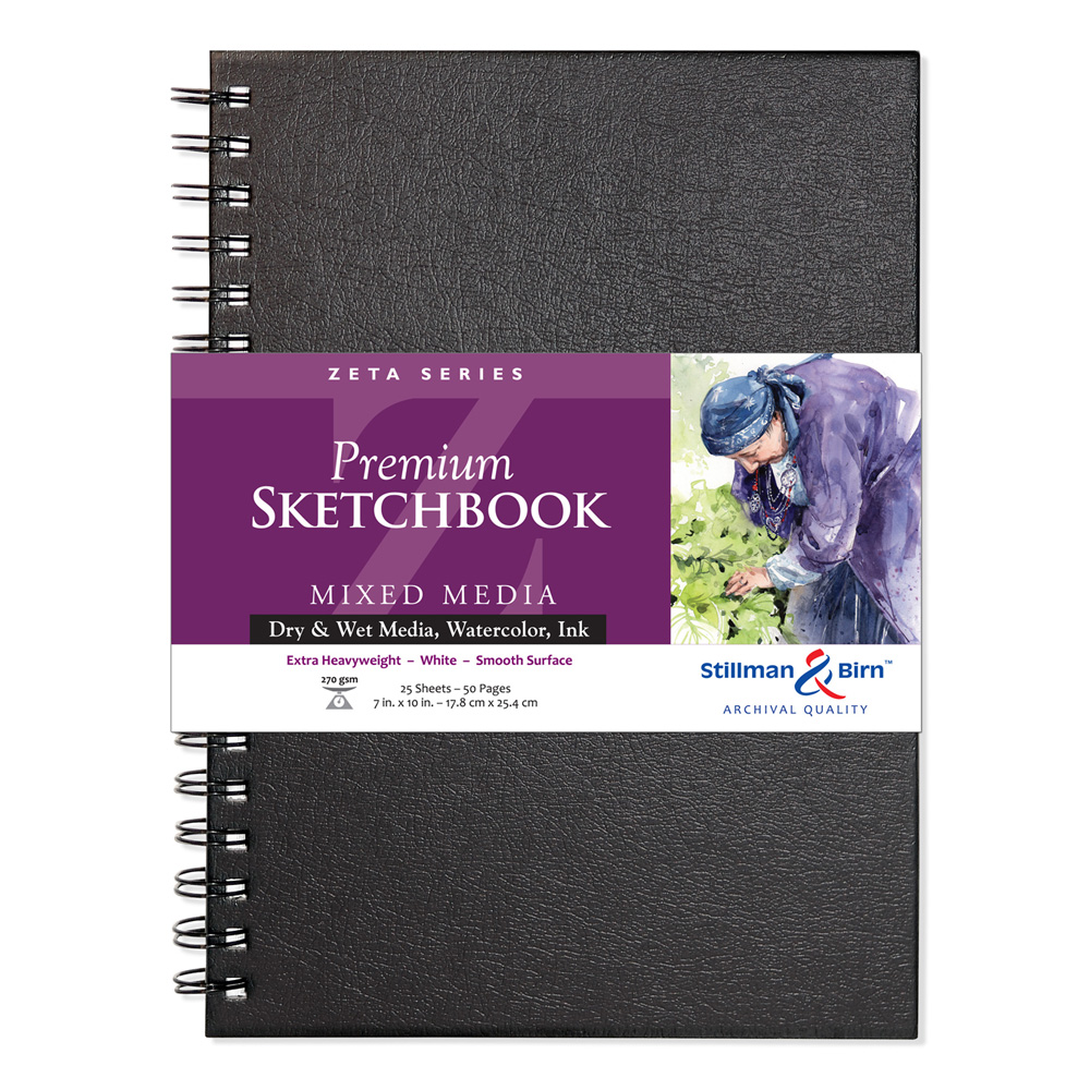 Sketchbook for Drawing and Mixed Media - Brushed Metal Blue