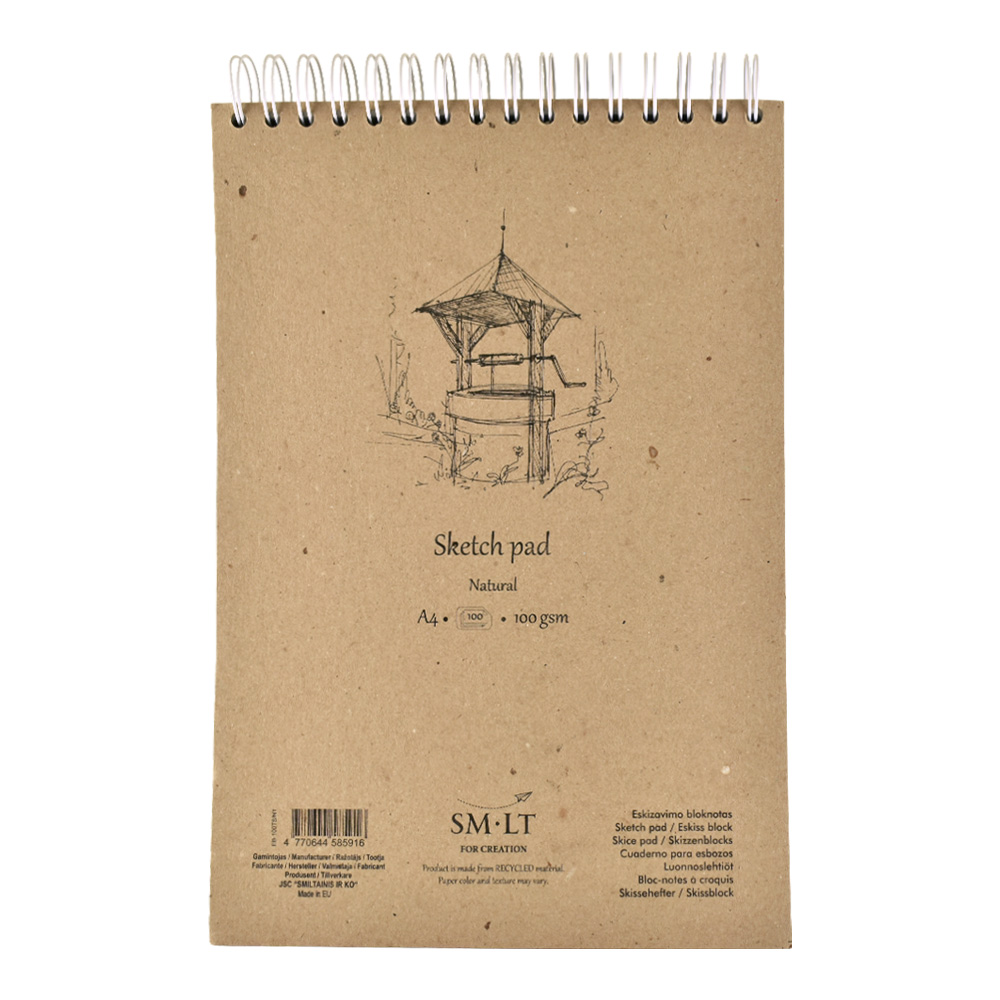SMLT Authentic Spiral Sketch Pad Natural A4