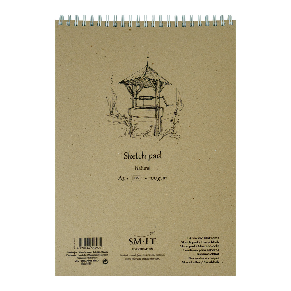 SMLT Authentic Spiral Sketch Pad Natural A3