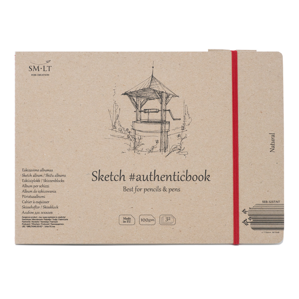 SMLT Sketch Natural Stitched Book 9.6x7.3 In