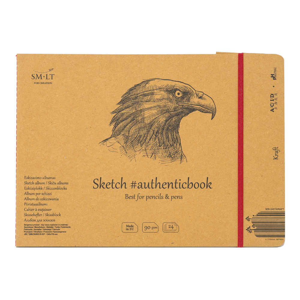 SMLT Sketch Kraft Stitched Book 9.6x7.3 In