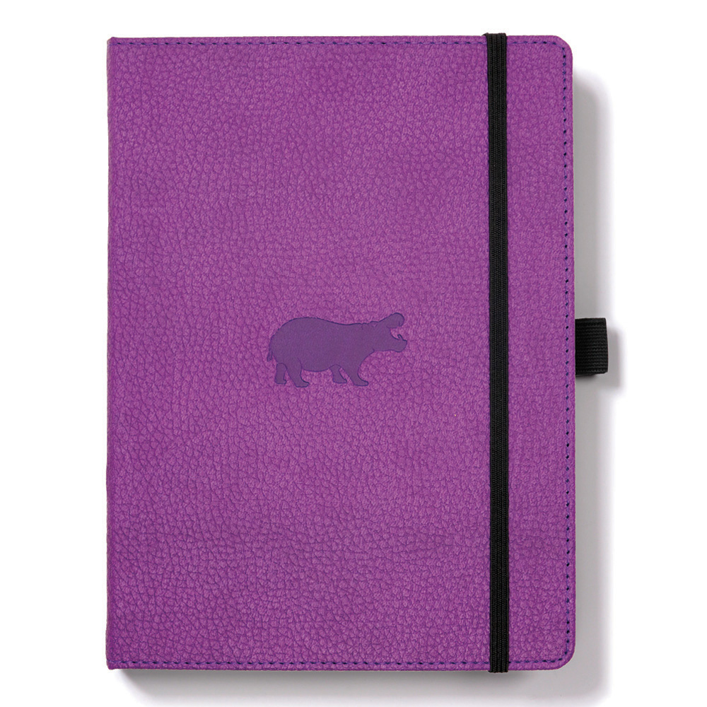 Dingbats A5 Purple Hippo Notebook Lined