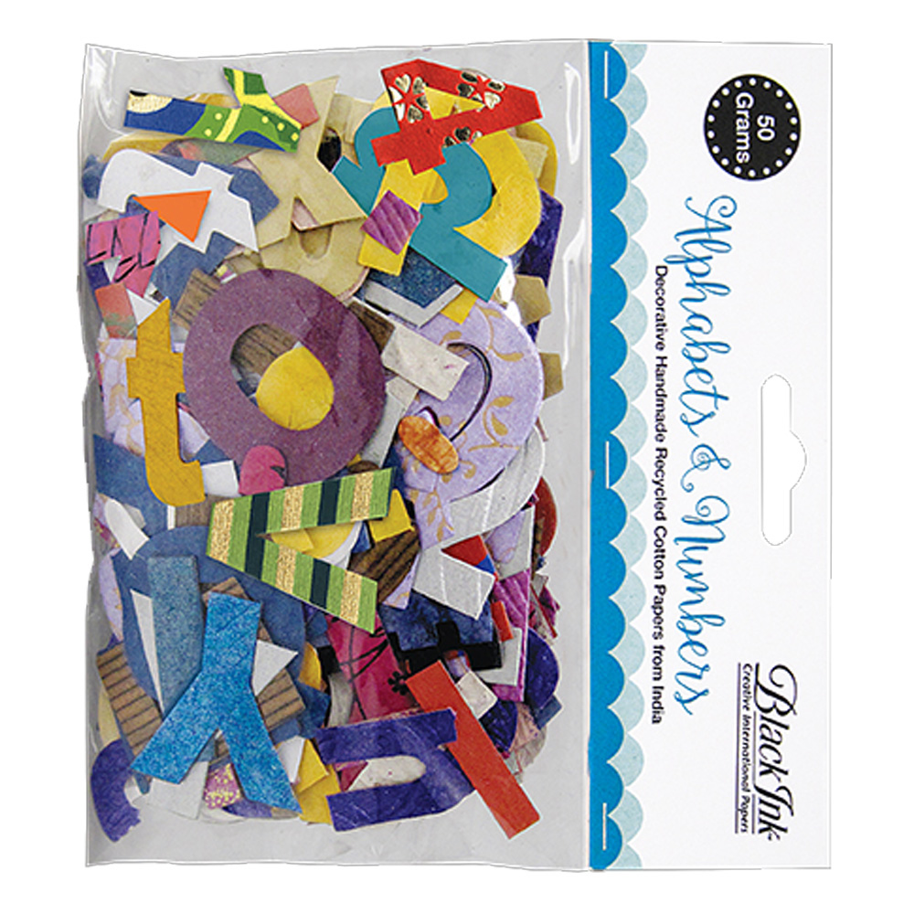 Paper Scrap Pack: Alphabets & Numbers 50gm