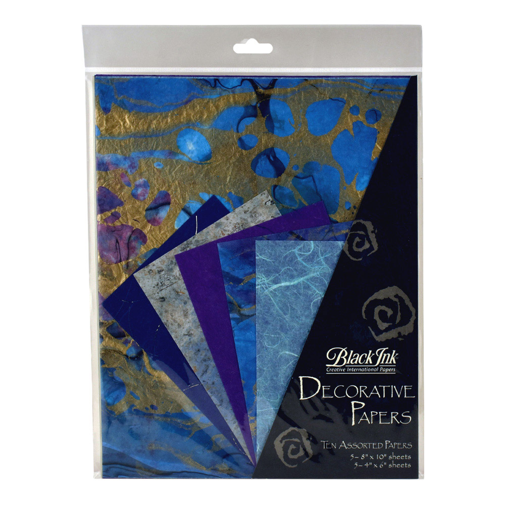 Black Ink 8X10 Deco Paper Pack Beautiful Blue