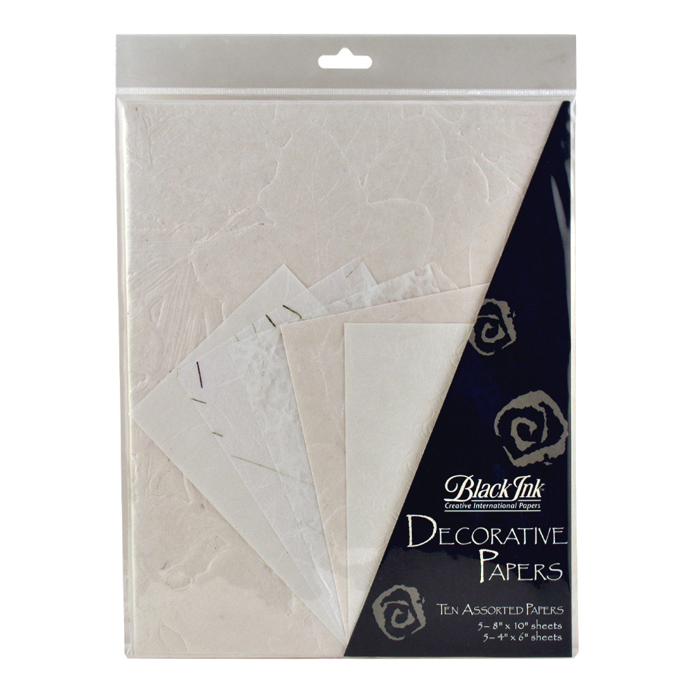 Black Ink 8X10 Deco Paper Pack White Garden