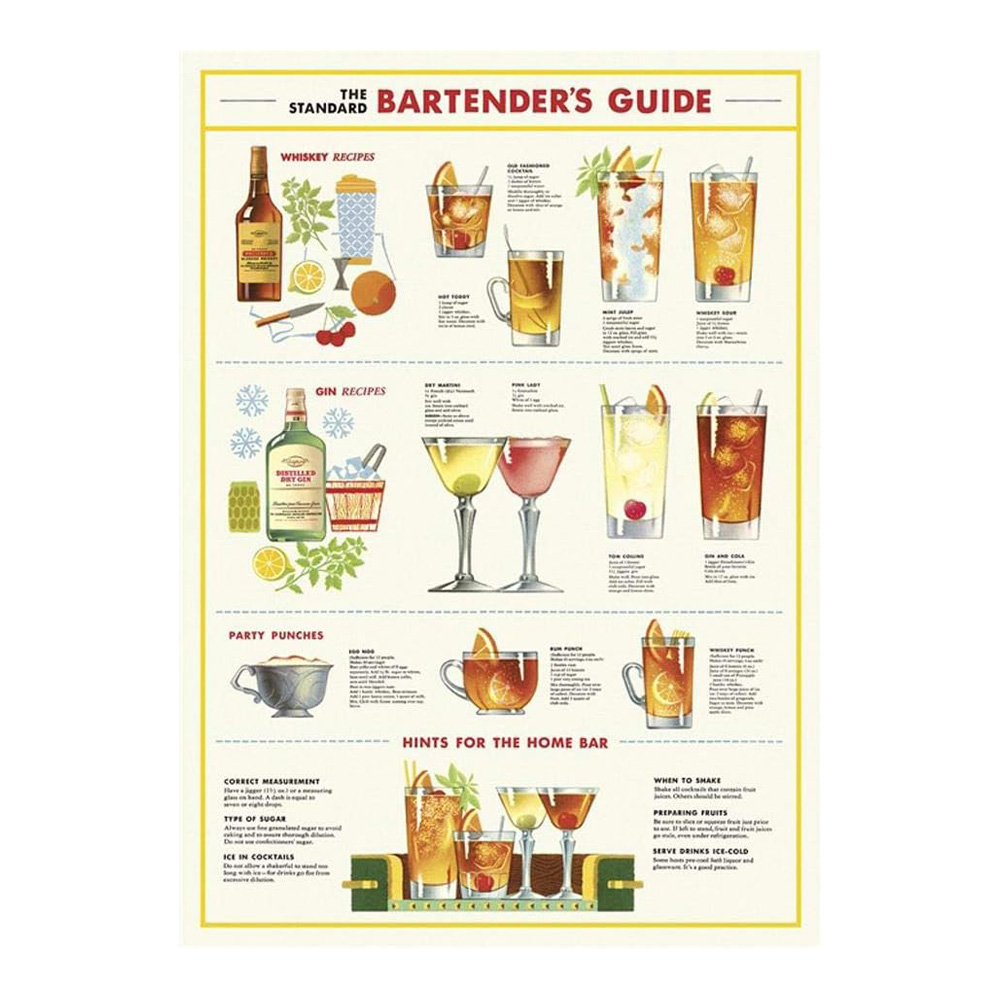 Decorative Wrap 20X28 Bartenders Guide