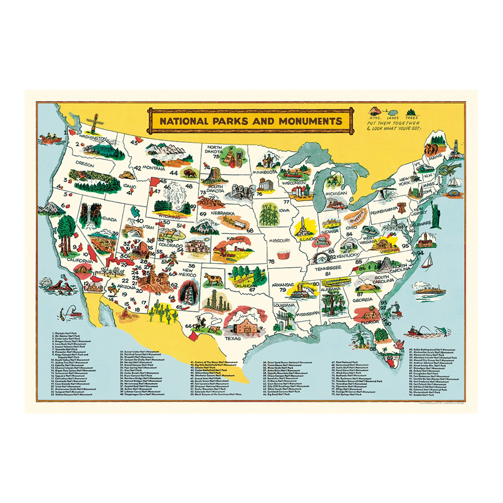 Decorative Wrap 20 X 28 National Parks Map