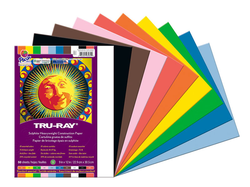 Tru-Ray Construction Paper, Black, 24 x 36, 50 Sheets