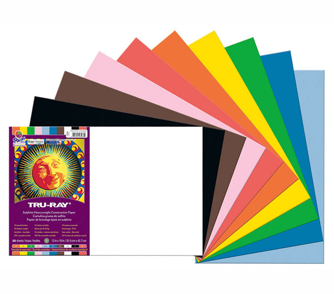 Construction Paper 12X18 Asst Colors 50 Sheet