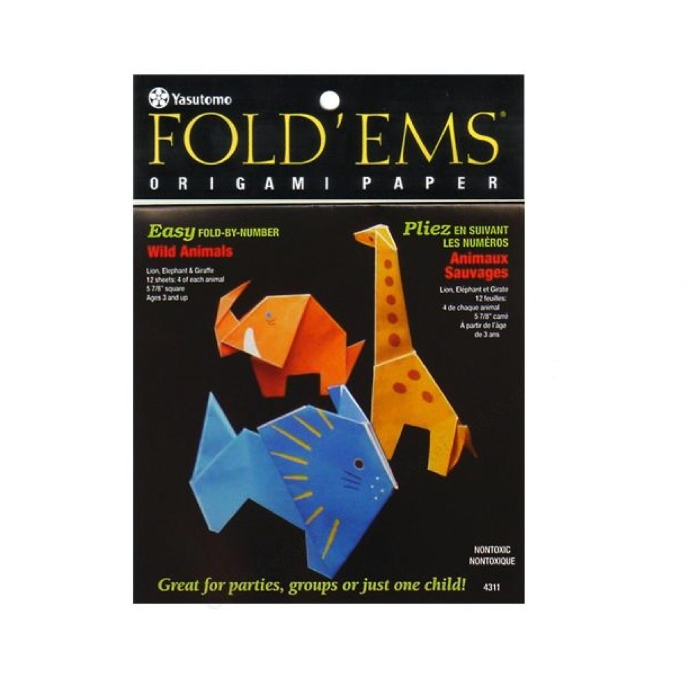 Fold'ems Origami Paper Wild Animals 6X6