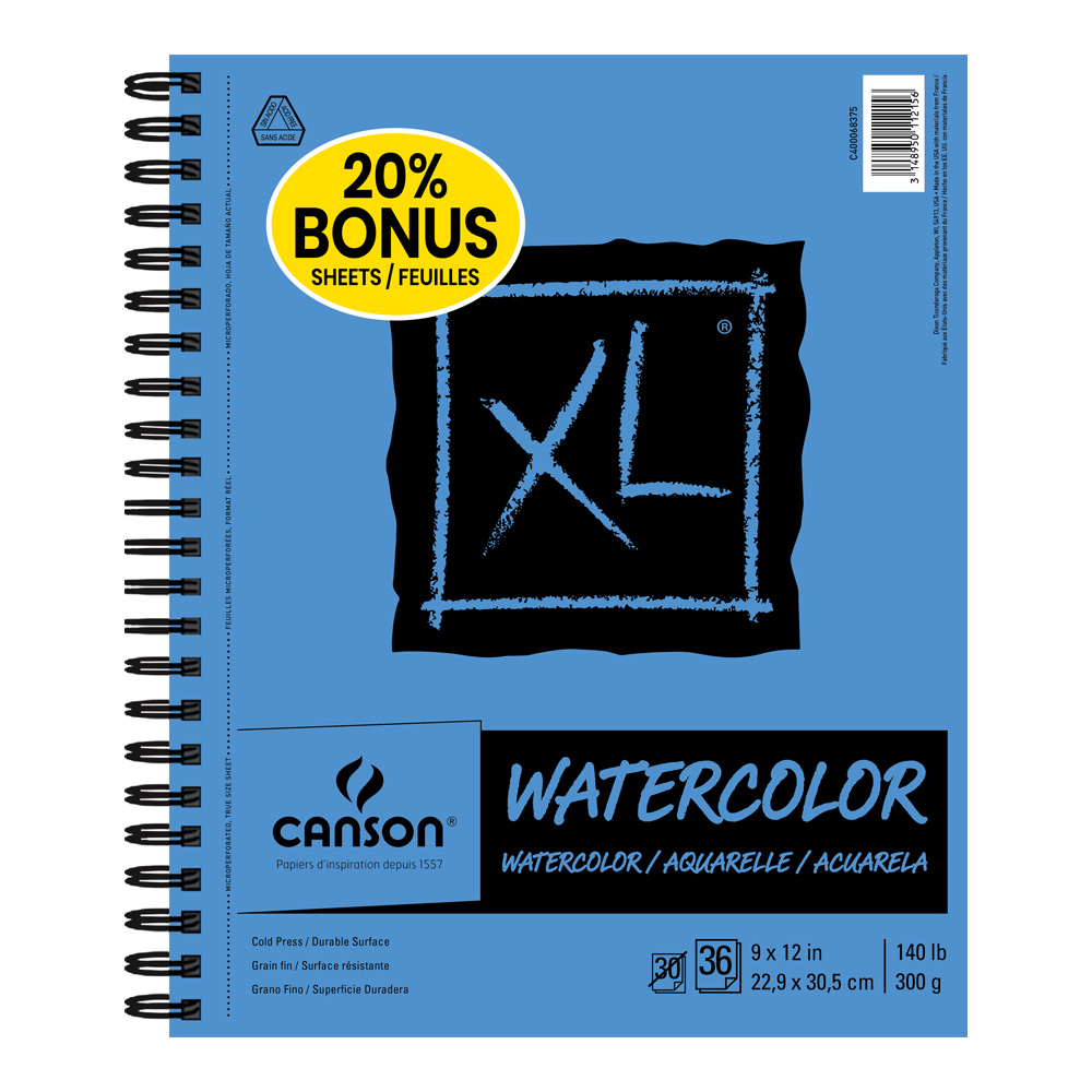 Canson XL Watercolor 140lb Pad 9X12