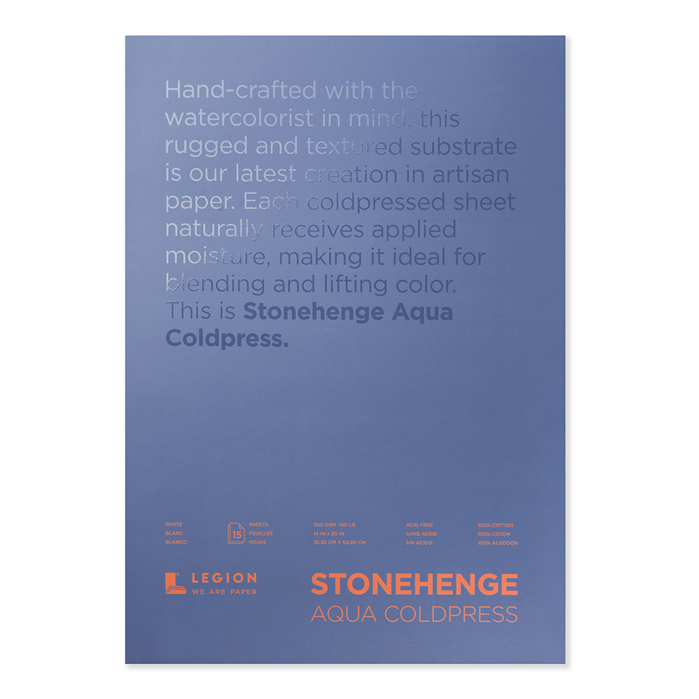 Stonehenge Aqua Cp Block 14X20 140Lb White