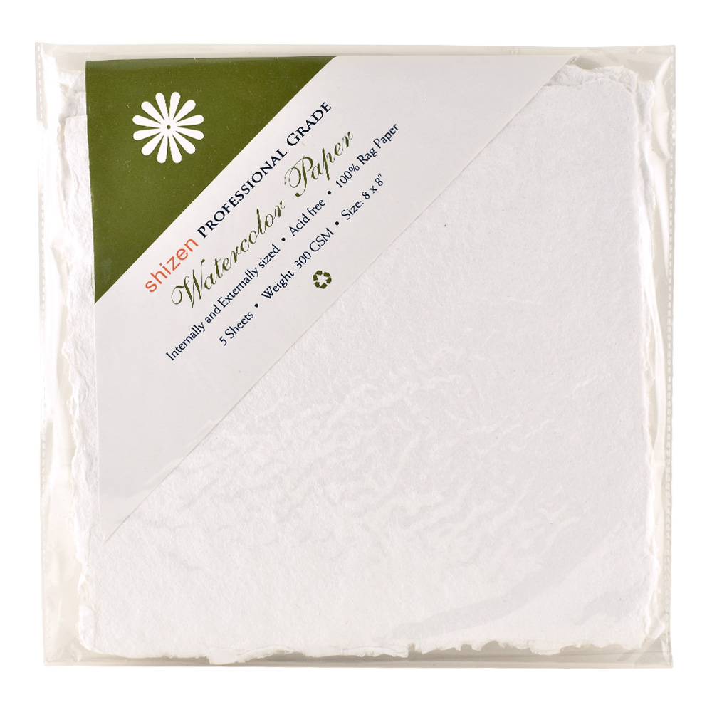 Shizen Watercolor Paper CP White 8X8 Pk/5